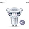 Philips LED, Faretto, 6 pz, equivalente a 50W, attacco GU10, Luce Bianca Calda - 6 Pezzi