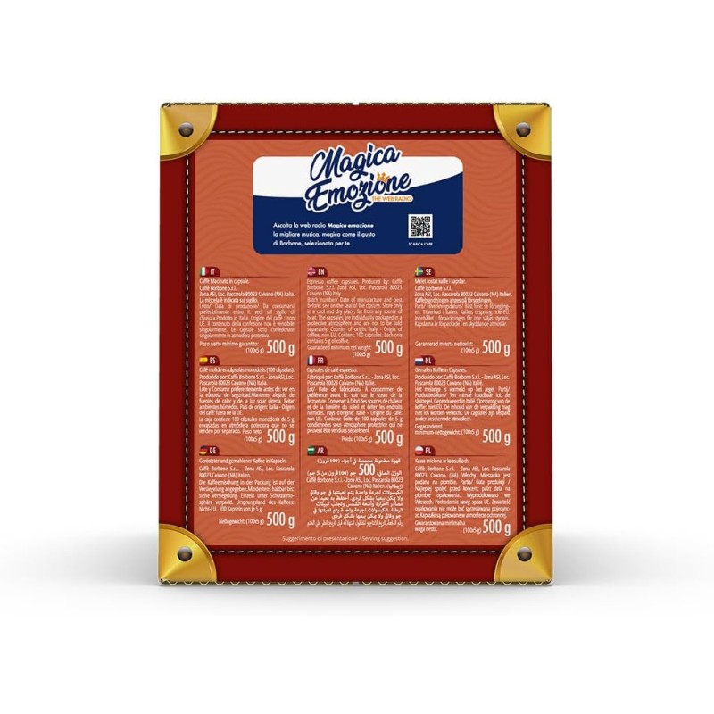 Caffè Borbone Respresso, Miscela Decaffeinata - 100 Capsule - Compatibili con le Macchine ad uso domestico Nespresso* - Miscela Decaffeinata