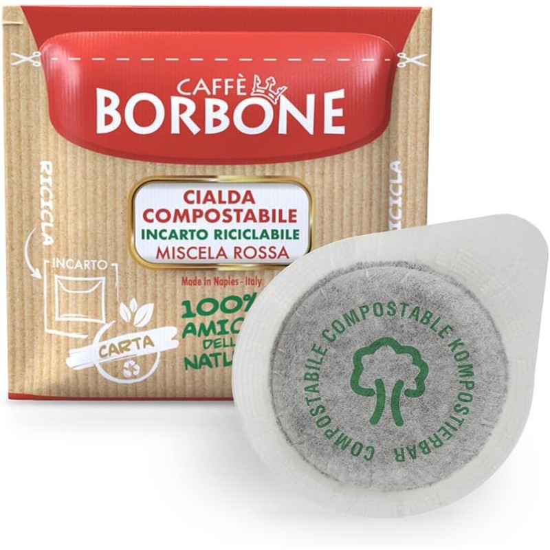 Caffè Borbone Cialda Compostabile, Miscela Rossa - 100 Cialde - Sistema ESE - Miscela Rossa Caffè Borbone Cialda Compostabile, Miscela Rossa - 100 Cialde - Sistema ESE - Miscela Rossa