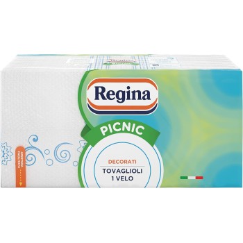 Regina Picnic - 162 Tovaglioli a 1 Velo, Pratici e Vivaci, Decorazioni Assortite, 100% Pura Cellulosa Certificata FSC® - 1 Confezione da 162 Regina Picnic - 162 Tovaglioli a 1 Velo, Pratici e Vivaci, Decorazioni Assortite, 100% Pura Cellulosa Certificata FSC® - 1 Confezione da 162