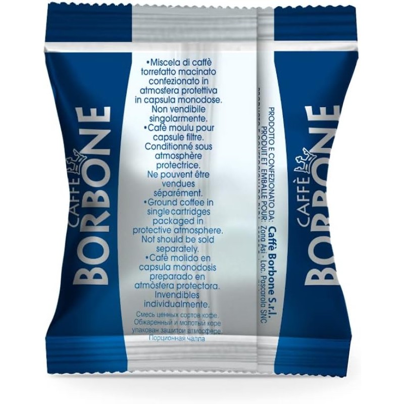 Caffè Borbone Respresso, Miscela Blu - 100 Capsule - Compatibili con le Macchine ad uso domestico Nespresso * - Miscela Blu