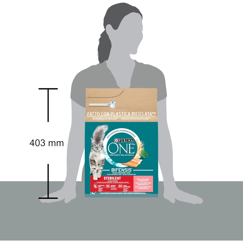 Purina ONE Bifensis Crocchette Gatto Sterilizzato Salmone, Sacco da 2,8kg - 2,8kg Purina ONE Bifensis Crocchette Gatto Sterilizzato Salmone, Sacco da 2,8kg - 2,8kg