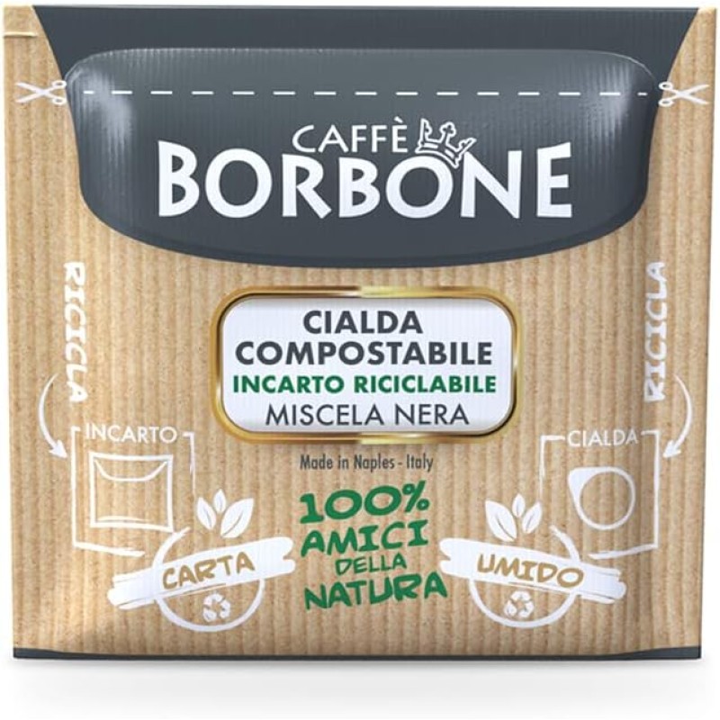 Caffè Borbone Cialda Compostabile, Miscela Nera - 100 Cialde - Sistema ESE - Miscela Nera Caffè Borbone Cialda Compostabile, Miscela Nera - 100 Cialde - Sistema ESE - Miscela Nera