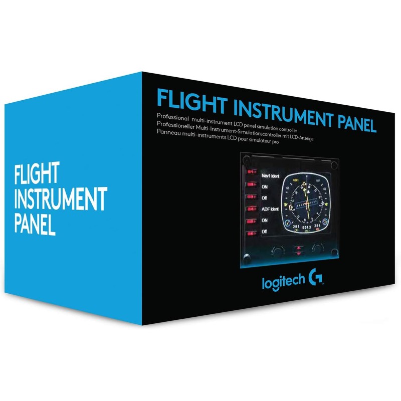 Logitech G Saitek Pro Flight Pannello di Controllo Per Simulazioni di Volo Professionale ‎Gaming, Display a Colori LCD da 3,5", 15 Tipi di Indicatori, Connessione USB, Espandibile, PC ‎‎- Nero