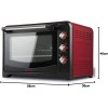 Girmi FE42 Forno Elettrico Ventilato, 2000 W, 42 Litri, Ventilazione, Luce interna, Griglia Inox, Funzione di cottura, Base, Grill, Combinata, Accessori inclusi, Rosso / Nero - 42 Litri