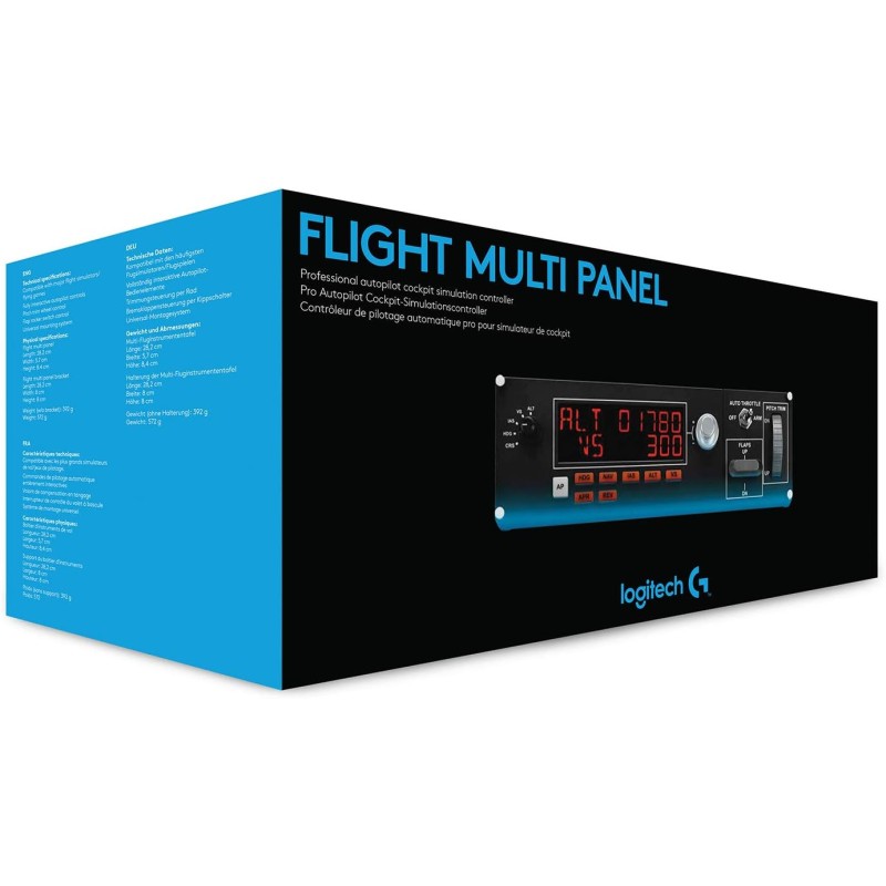 Logitech G Saitek Pro Flight Controller Pilota Automatico per Simulatore di Volo Professionale, ‎Pannello Multiplo di Volo, Indicatori LED in Tempo Reale, Controlli Dedicati, ‎USB, PC - Nero