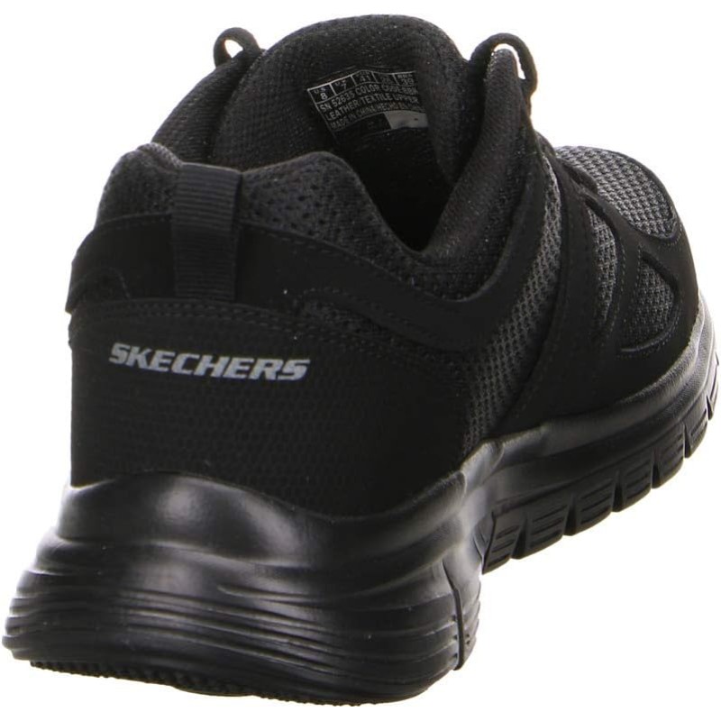 Skechers Burns 52635-bbk, Scarpe Uomo - 43 EU Black Leather Mesh Trim Skechers Burns 52635-bbk, Scarpe Uomo - 43 EU Black Leather Mesh Trim