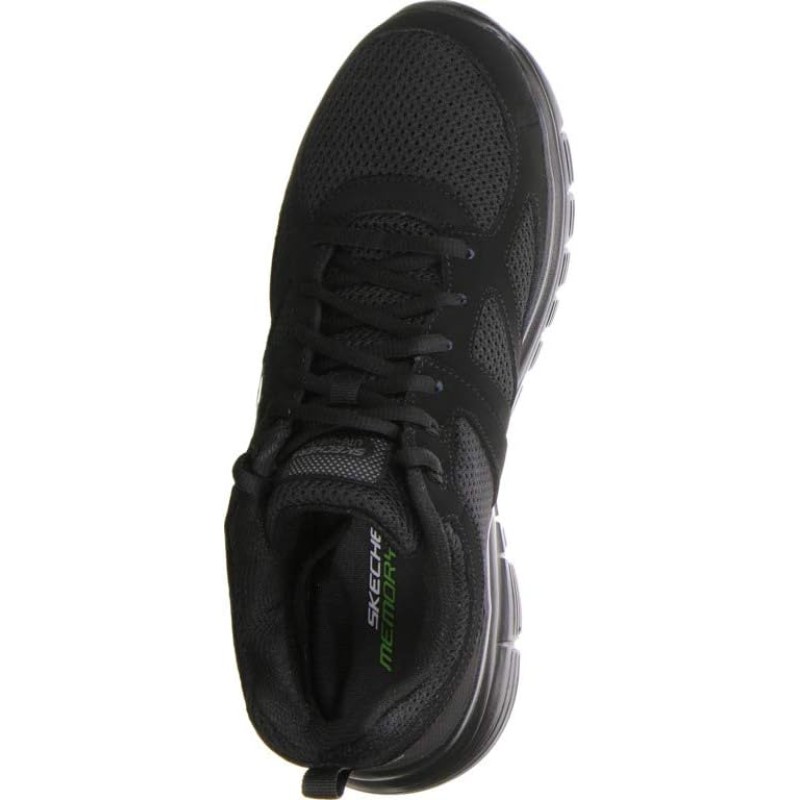 Skechers Burns 52635-bbk, Scarpe Uomo - 43 EU Black Leather Mesh Trim Skechers Burns 52635-bbk, Scarpe Uomo - 43 EU Black Leather Mesh Trim