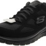 Skechers Burns 52635-bbk, Scarpe Uomo - 43 EU Black Leather Mesh Trim
