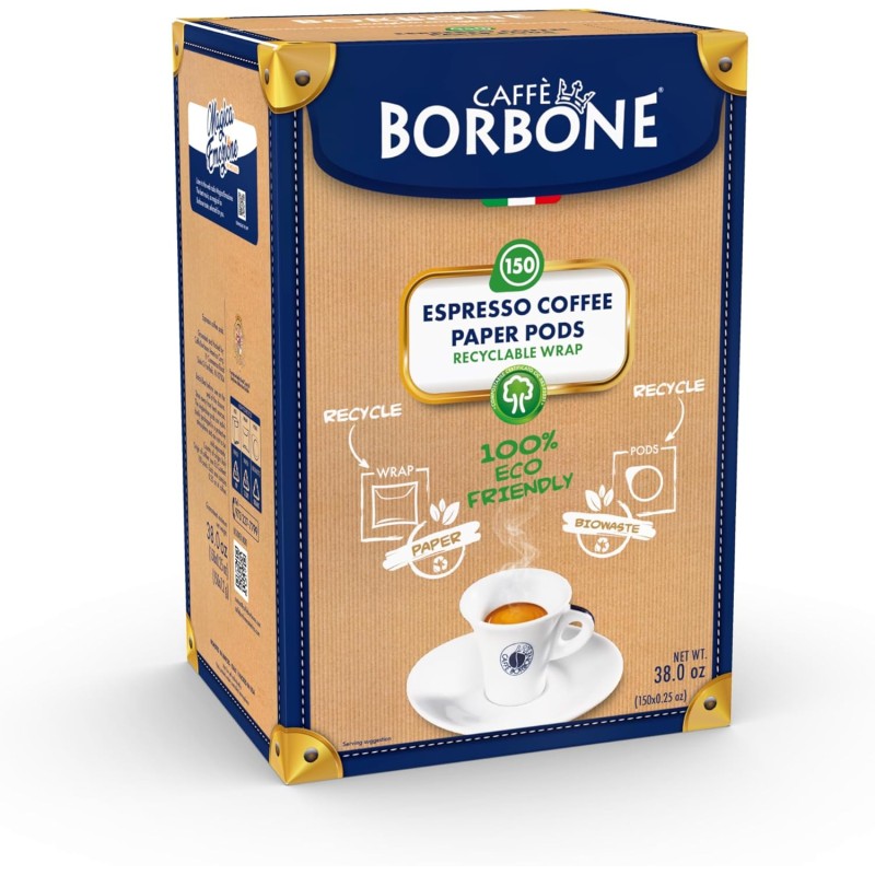Caffè Borbone Cialda Compostabile, Miscela Blu - 150 Cialde - Sistema ESE - Miscela Blu Caffè Borbone Cialda Compostabile, Miscela Blu - 150 Cialde - Sistema ESE - Miscela Blu