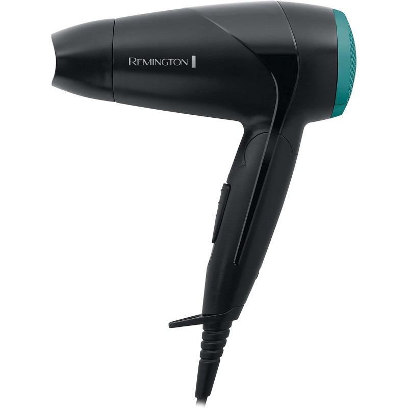 Remington Asciugacapelli 2000W - Pieghevole e Potente - Asciugacapelli da Viaggio, Bacchetta e Diffusore per styling, 2 livelli di riscaldamento e ventola, On The Go D1500