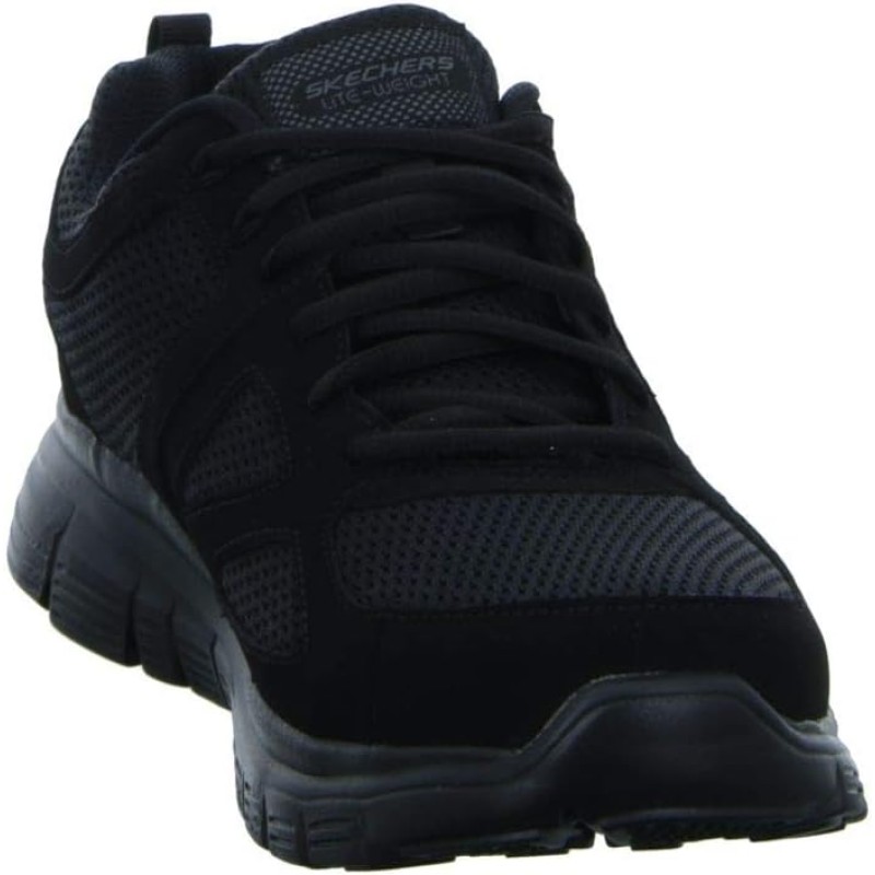 Skechers Burns 52635-bbk, Scarpe Uomo - 46 EU Black Leather Mesh Trim Skechers Burns 52635-bbk, Scarpe Uomo - 46 EU Black Leather Mesh Trim