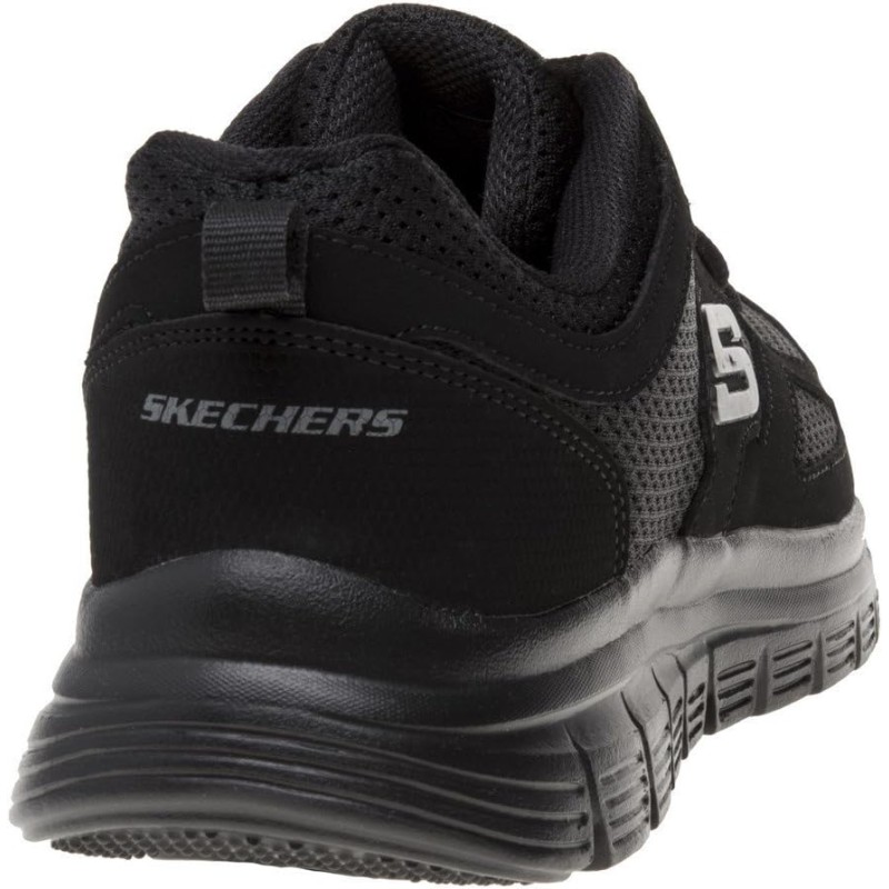 Skechers Burns 52635-bbk, Scarpe Uomo - 46 EU Black Leather Mesh Trim Skechers Burns 52635-bbk, Scarpe Uomo - 46 EU Black Leather Mesh Trim