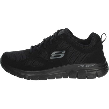 Skechers Burns Agoura, Sneakers,Sports Shoes Uomo - 39.5 EU Black Leather Mesh Trim