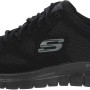 Skechers Burns Agoura, Sneakers,Sports Shoes Uomo - 39.5 EU Black Leather Mesh Trim