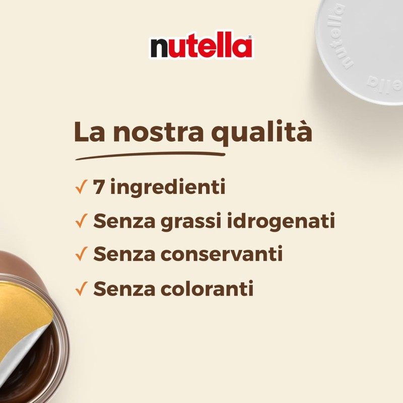 Nutella - Crema Spalmabile alle Nocciole e Cacao, Senza Glutine, Conservanti e Grassi Idrogenati, Ideale a Colazione, Vasetto da 600 gr - 600 g (Confezione da 1)
