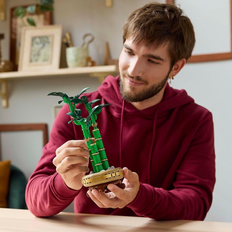 LEGO Botanicals Bambù del Buon Auspicio, Pianta Artificiale da Arredamento Interno con Vaso Finto, Decorazione di Casa o Ufficio, Idea Regalo per Donna, Uomo e Adulti dalla Botanical Collection 10344