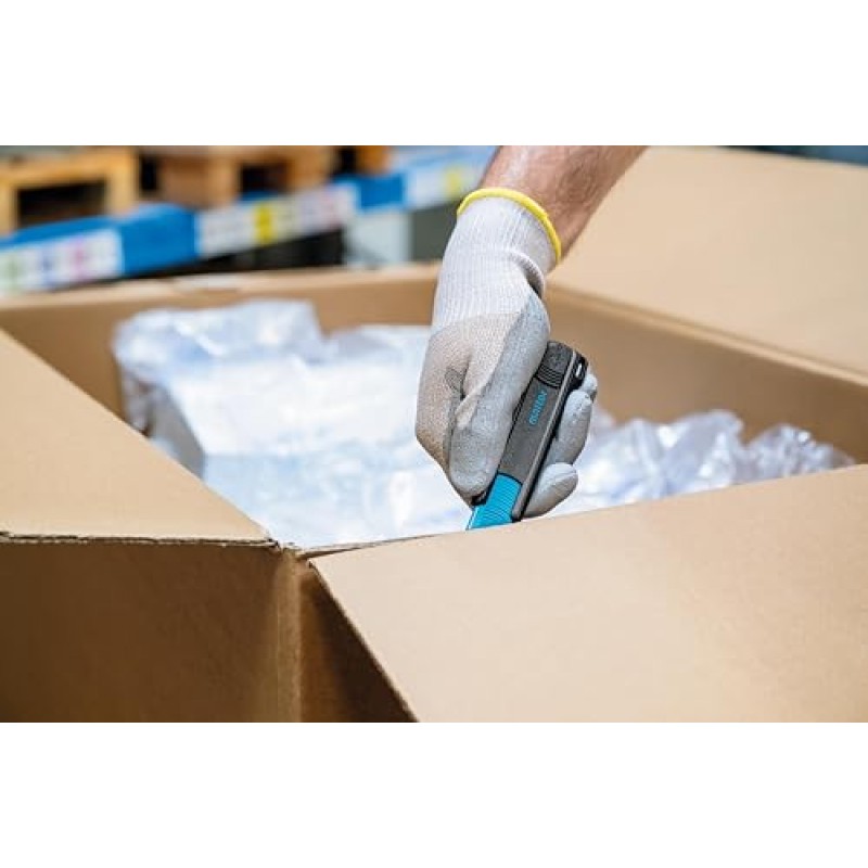 MARTOR Coltello di sicurezza con retrazione della lama, SECUNORM 175, coltello professionale per Cutter, Coltello per cartone, piccolo, in plastica, Per mancini e destrorsi - B01N9J8T0E Metallico