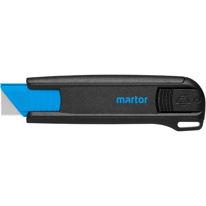 MARTOR Coltello di sicurezza con retrazione della lama, SECUNORM 175, coltello professionale per Cutter, Coltello per cartone, piccolo, in plastica, Per mancini e destrorsi - B01N9J8T0E Metallico