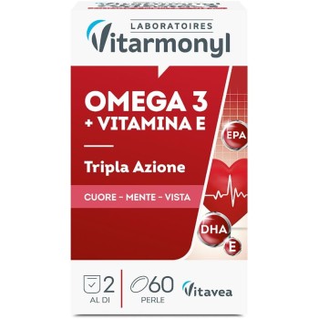 Omega 3 - Integratori per favorire la normale funzione cardiaca - Formula arricchita con Vitamina E, contro lo stress ossidativo - Per Adulti - Confezione da 60 perle softgel - Vitarmonyl Omega 3 - Integratori per favorire la normale funzione cardiaca - Formula arricchita con Vitamina E, contro lo stress ossidativo - Per Adulti - Confezione da 60 perle softgel - Vitarmonyl
