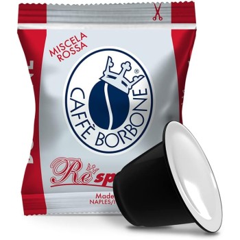 Caffè Borbone Respresso, Miscela Rossa - 100 Capsule - Compatibili con le Macchine ad uso domestico Nespresso* - Miscela Rossa