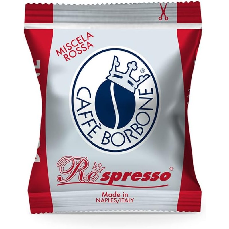 Caffè Borbone Respresso, Miscela Rossa - 100 Capsule - Compatibili con le Macchine ad uso domestico Nespresso* - Miscela Rossa