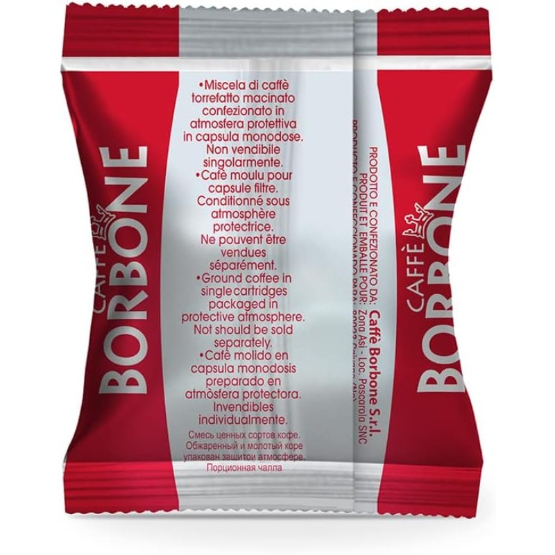 Caffè Borbone Respresso, Miscela Rossa - 100 Capsule - Compatibili con le Macchine ad uso domestico Nespresso* - Miscela Rossa
