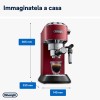 De'Longhi Dedica EC685.R Macchina Caffè Espresso Manuale, Caffè Polvere o Cialde E.S.E., Montalatte classico per Cappuccini, Spegnimento Automatico, Serbatoio 1L, Filtro Singolo/Doppio, Rosso - Rosso