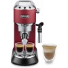 De'Longhi Dedica EC685.R Macchina Caffè Espresso Manuale, Caffè Polvere o Cialde E.S.E., Montalatte classico per Cappuccini, Spegnimento Automatico, Serbatoio 1L, Filtro Singolo/Doppio, Rosso - Rosso