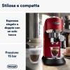 De'Longhi Dedica EC685.R Macchina Caffè Espresso Manuale, Caffè Polvere o Cialde E.S.E., Montalatte classico per Cappuccini, Spegnimento Automatico, Serbatoio 1L, Filtro Singolo/Doppio, Rosso - Rosso