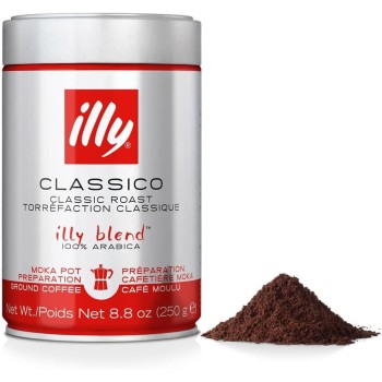 illy Classic Roasted Ground Coffee for Mocha, 250 g Jar - 250 g (Confezione da 1) illy Classic Roasted Ground Coffee for Mocha, 250 g Jar - 250 g (Confezione da 1)