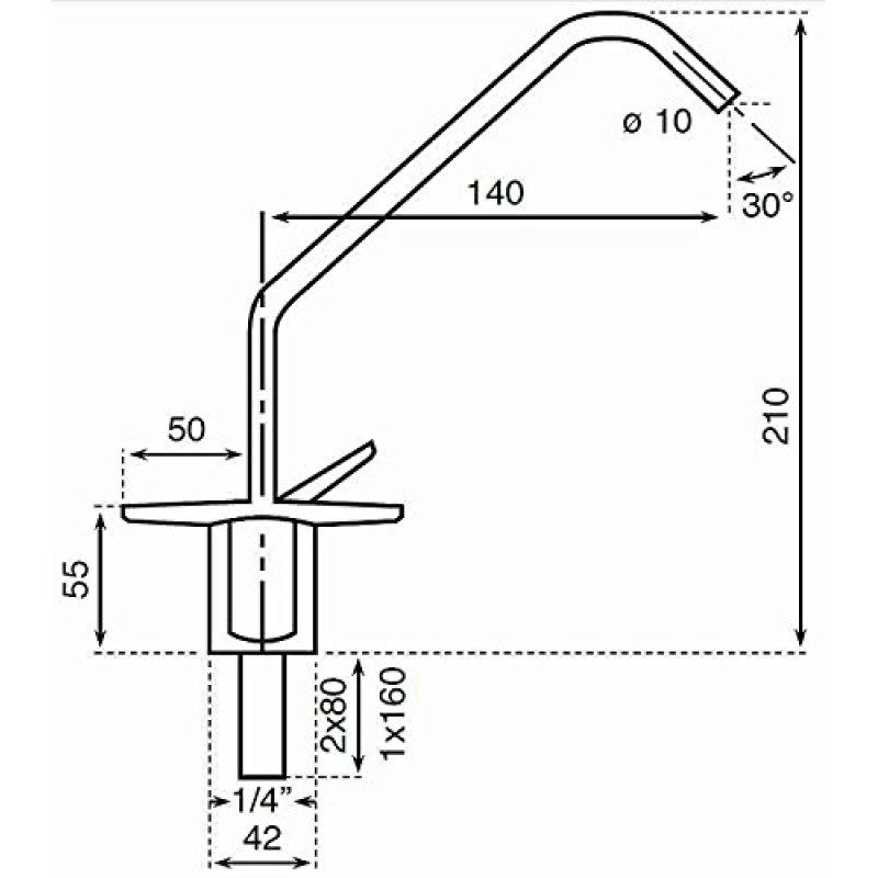 Rubinetto 3 Vie Depuratore Osmosi Inversa