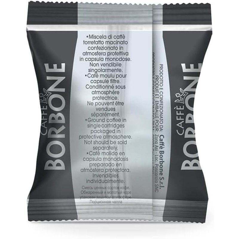 CAFFÈ BORBONE Respresso, Miscela Nera - 50 Capsule - Compatibili con le Macchine ad uso domestico Nespresso - Miscela Nera