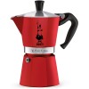 Bialetti Caffettiera Moka Express Color, 6 Tazze, Manico anti scottatura, Non adatta a induzione, 6 Tazze (250 ml), Alluminio, Rosso - 6 Tazze Rosso
