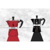 Bialetti Caffettiera Moka Express Color, 6 Tazze, Manico anti scottatura, Non adatta a induzione, 6 Tazze (250 ml), Alluminio, Rosso - 6 Tazze Rosso