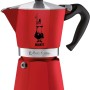 Bialetti Caffettiera Moka Express Color, 6 Tazze, Manico anti scottatura, Non adatta a induzione, 6 Tazze (250 ml), Alluminio, Rosso - 6 Tazze Rosso