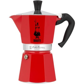 Bialetti - Moka Color: iconica macchina per caffè espresso da piano cottura, vero caffè italiano, da 3 tazze (130 ml), alluminio, rosso - 3 Tazze Rosso Bialetti - Moka Color: iconica macchina per caffè espresso da piano cottura, vero caffè italiano, da 3 tazze (130 ml), alluminio, rosso - 3 Tazze Rosso