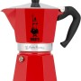Bialetti - Moka Color: iconica macchina per caffè espresso da piano cottura, vero caffè italiano, da 3 tazze (130 ml), alluminio, rosso - 3 Tazze Rosso