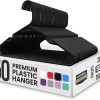 Utopia Home 200 confezioni di appendini in plastica salvaspazio, resistenti con scanalature per la spalla, nero - 41 x 0.6 x 23.5 cm Nero