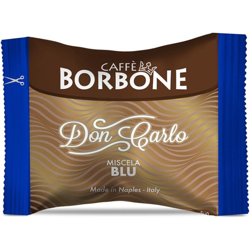 CAFFÈ BORBONE Don Carlo, Miscela Blu - 50 Capsule - Compatibili con le Macchine ad uso domestico Lavazza A Modo Mio - Miscela Blu