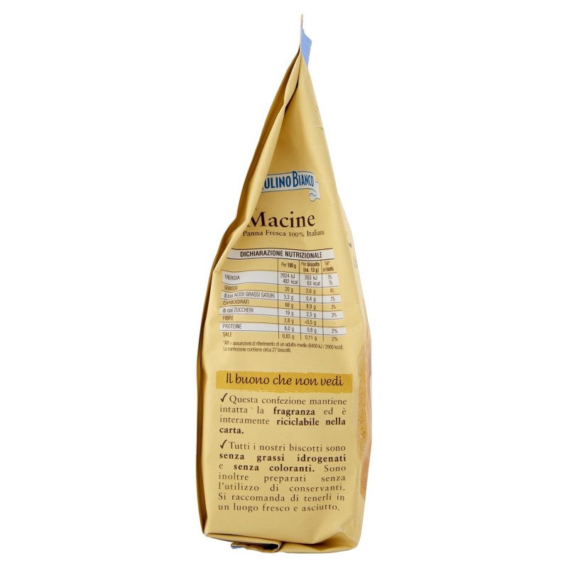 Mulino Bianco Biscotti Frollini Macine con Panna Fresca, Colazione Ricca di Gusto, Senza Olio di Palma, 350 g Mulino Bianco Biscotti Frollini Macine con Panna Fresca, Colazione Ricca di Gusto, Senza Olio di Palma, 350 g