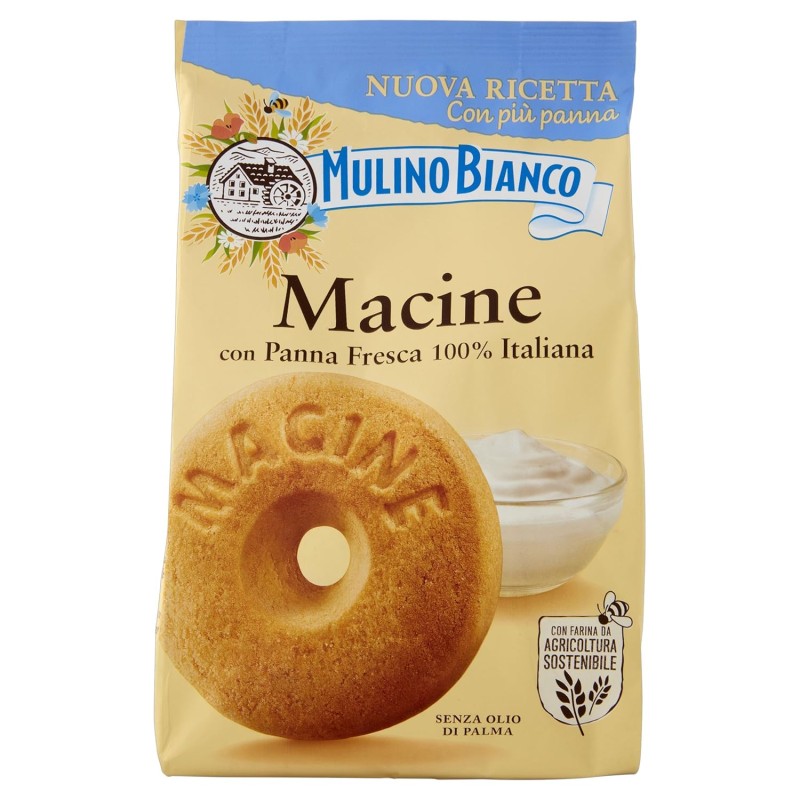 Mulino Bianco Biscotti Frollini Macine con Panna Fresca, Colazione Ricca di Gusto, Senza Olio di Palma, 350 g Mulino Bianco Biscotti Frollini Macine con Panna Fresca, Colazione Ricca di Gusto, Senza Olio di Palma, 350 g