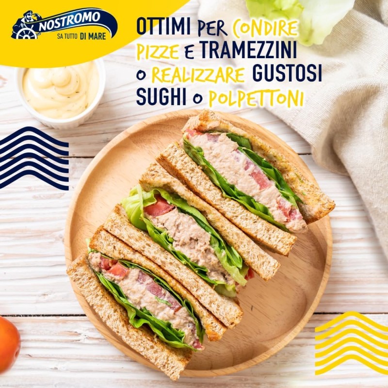 Nostromo - Trancetti di tonno all'olio di oliva, 1 busta da 1kg. Facili da aprire e pronti all'uso, già sgocciolati. - 1 kg (Confezione da 1)
