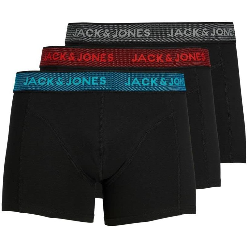 JACK & JONES Trunks 3-Pack Trunks - L Grigio (Asphalt Detail:hawaian Ocean & Fiery Red) JACK & JONES Trunks 3-Pack Trunks - L Grigio (Asphalt Detail:hawaian Ocean & Fiery Red)