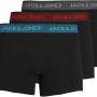 JACK & JONES Trunks 3-Pack Trunks - M Grigio (Asphalt Detail:hawaian Ocean & Fiery Red)