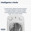 De'Longhi HFS50B20.GR Termoventilatore, Silenzioso e leggero, 3 livelli di potenza, ventilazione estiva, protezione antigoccia, maniglia, dispositivo di sicurezza, luce, protezione antigelo, Salvia - Salvia