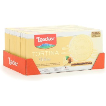 Loacker - Tortina Gran Pasticceria White - Cialde Wafer Ricoperte di Cioccolato Bianco e Ripiene di Crema alle Nocciole 100% Italiane - Merenda e Snack - Formato Convenienza -12 Confezioni - 12 Unità (Confezioni da 3 Tortine) Loacker - Tortina Gran Pasticceria White - Cialde Wafer Ricoperte di Cioccolato Bianco e Ripiene di Crema alle Nocciole 100% Italiane - Merenda e Snack - Formato Convenienza -12 Confezioni - 12 Unità (Confezioni da 3 Tortine)