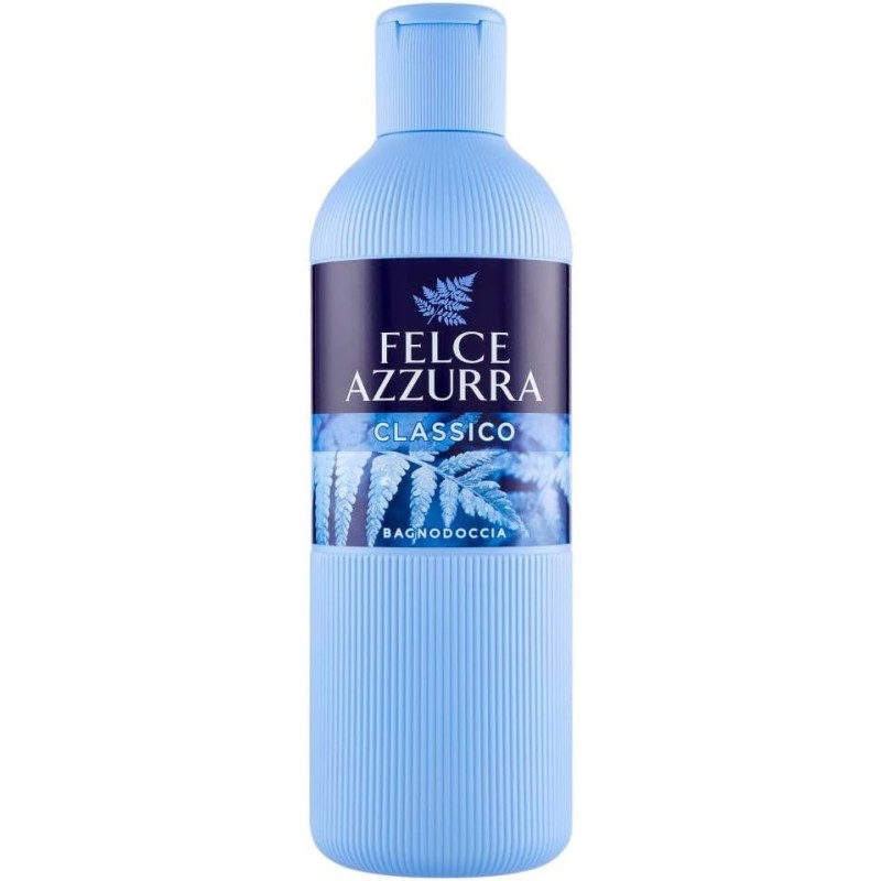 Felce Azzurra - Bagnoschiuma Profumato Classico, Bagno Schiuma Detergente Delicato Idratante per Pelle Morbida con Note di Rosa, Lavanda e Patchouli, Bagnodoccia Dermatologicamente Testato, 650 ml