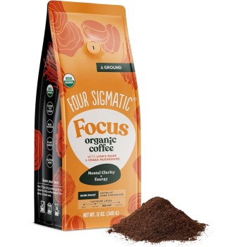 Four Sigmatic mushroom ground coffee, biologica e fair trade coffee con i lions mane, chaga, e funghi in polvere, messa a fuoco e immunitario, paleo, 12 oz Four Sigmatic mushroom ground coffee, biologica e fair trade coffee con i lions mane, chaga, e funghi in polvere, messa a fuoco e immunitario, paleo, 12 oz