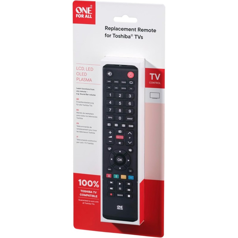 One For All Toshiba URC1919 - Compatibile con tutti i televisori Toshiba (LED, LCD, Plasma) nero One For All Toshiba URC1919 - Compatibile con tutti i televisori Toshiba (LED, LCD, Plasma) nero